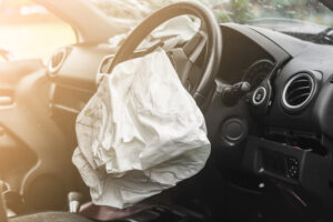Airbag exploded at a car accident