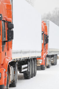 commercial truck in snow